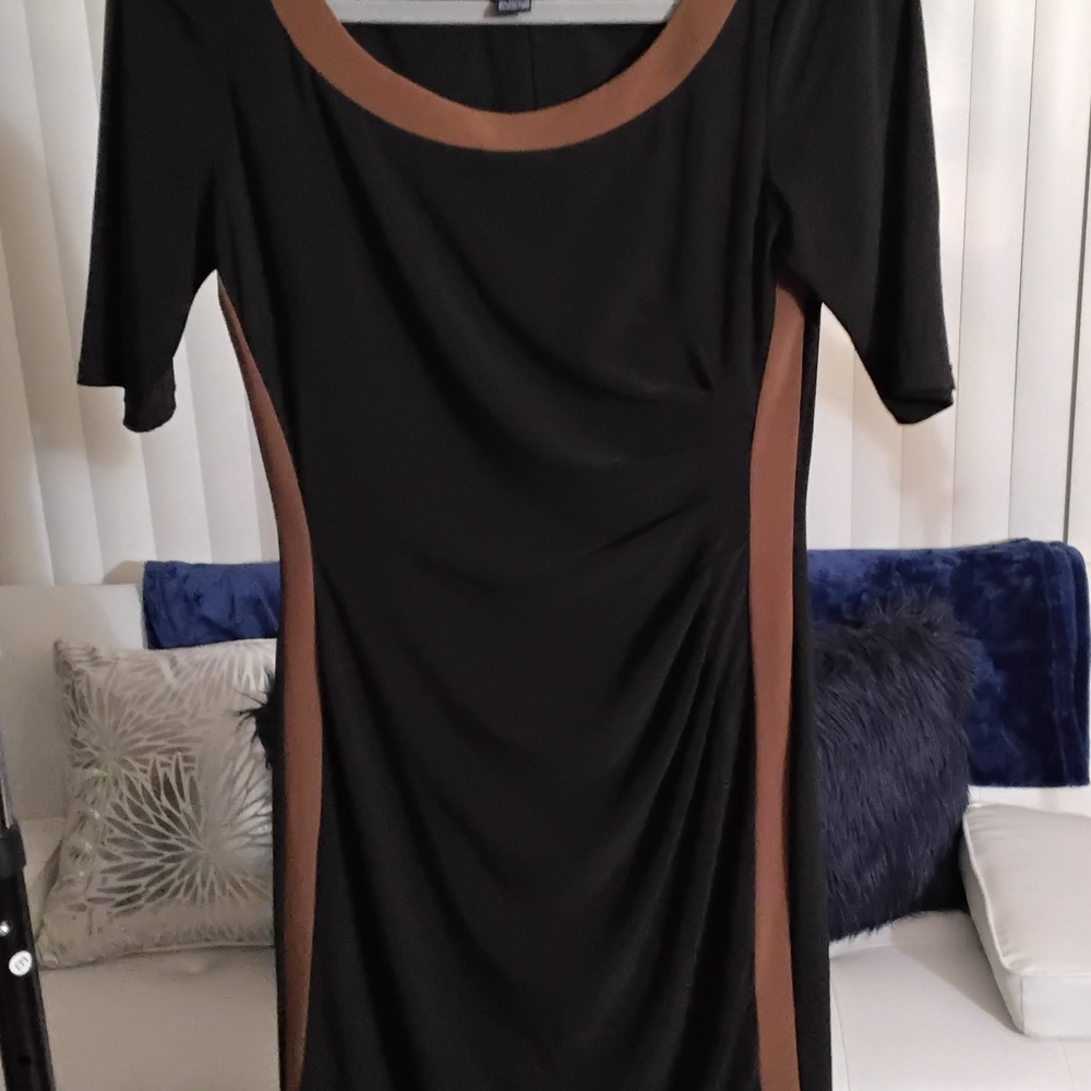 Elegant Black and Brown Dress